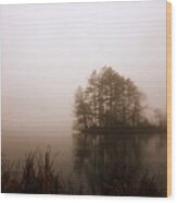Misty Morning Wood Print