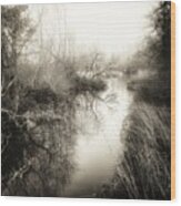 Misty River Wood Print