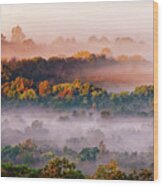 Misty Valley Wood Print