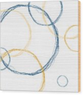 Modern Abstract Circles Design In White Wood Print