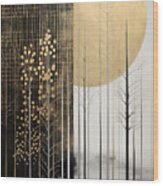 Modern Forest Art Wood Print