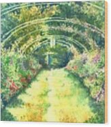 Monet's Garden Walkway Wood Print