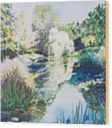 Monet's Pond Wood Print
