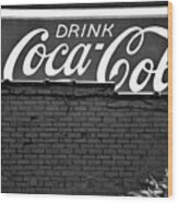 Monocrome Coca-cola Wood Print