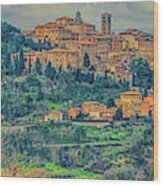 Montepulciano Panorama Wood Print