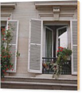 Montmartre Window Wood Print