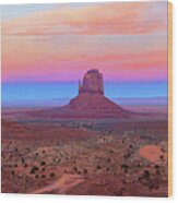 Monument Valley Just After Dark 2 Wood Print