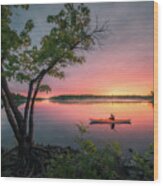 Morning Paddling At French River #2 Wood Print