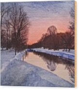 Morris Canal In Winter 1 Wood Print