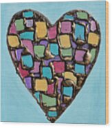 Mosaic Heart Wood Print