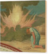 Moses In Front Of The Burning Bush Wood Print