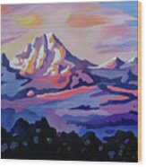 Mount Kenya At Dawn Wood Print