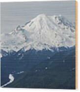 Mount Rainier And White River Valley View From Crystal Mountain Wood Print