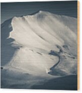 Mountain Detail Of A Snowy Peak In Svalbard, Looking Along The Ridge. Split Toned, Low Key Image. Wood Print