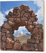 Mountain Through The Stones Bolivia Wood Print