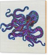 Mr Octopus Wood Print