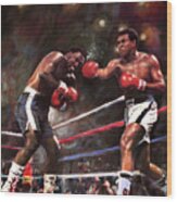 Muhammad Ali And Joe Frazier Wood Print