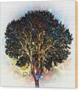 Multicolor Tree Design 198 Wood Print