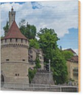 Musseg Wall Tower In Lucerne Switzerland Wood Print