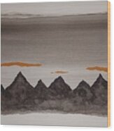 Mysterious Mountains Wood Print