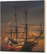 Mystery Ship Wood Print