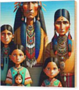 Native American Family Portrait 20230313b Wood Print
