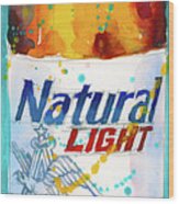 Natural Light Beer Wood Print