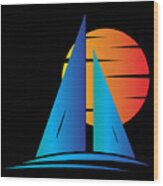 Nautical Sailboat Sailing Wood Print