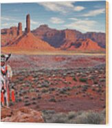 Navajo Fancy Dancer At Valley Of The Gods - 4 Wood Print