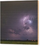 Nebraska August Lightning 022 Wood Print