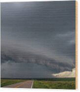 Nebraska Shelf Cloud Madness 005 Wood Print