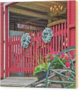 New England Farm Stand At The Wayside Inn Historic District Red Old Barn Wood Print