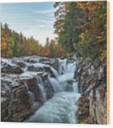 New Hampshire Fall Foliage At Rocky Gorge Wood Print