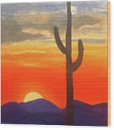 New Mexico Sunset Wood Print