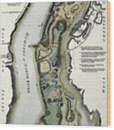 New York Island Northern Part Old Map 1777 Wood Print