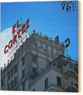 Night At The El Cortez Wood Print