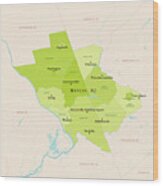 Nj Mercer County Vector Map Green Wood Print