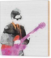 No158 My Roy Orbison Watercolor Music Poster Wood Print