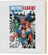 No22 Dc - Justice League Minimal Movie Poster-part 4 Wood Print