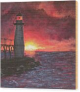 North Pierhead Lighthouse Wood Print