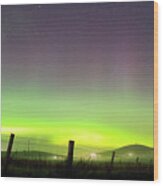 Northern Lights Seen On Shetland Wood Print