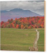 Northern Vermont Fall Wood Print