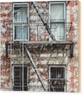 Ny City - Fire Escape Stairs Wood Print