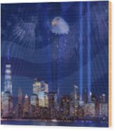 Nyc Tribute In Light 21 Wood Print