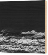 Ocean In Black And White # 05 Wood Print