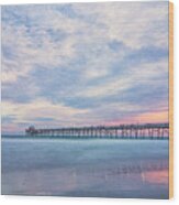 Oceanana Pier At Sunset - Atlantic Beach Nc Wood Print
