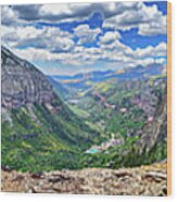 October 2020 Telluride From Black Bear Wood Print