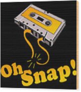 Oh Snap 80s Cassette Tape Wood Print