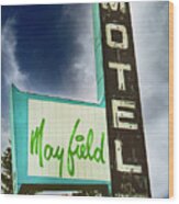Old Retro-style Mayfield Motel Wood Print