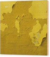 Old Yellow Wall With Peeling Paint Wood Print